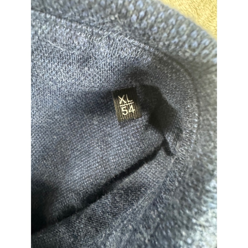 Ermenegildo Zegna Mens Blue Cotton Long Sleeve Polo Shirt XL 54 4UR344 850 - Picture 8 of 10